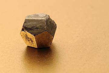 Image showing pyrite gold crystal isolated