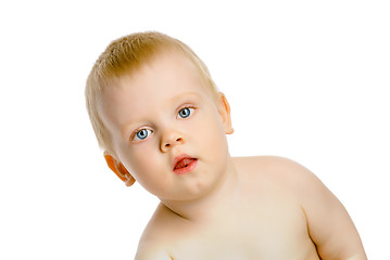 Image showing Portrait of a young blue-eyed boy