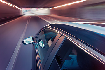 Image showing Car driving through a tunnel