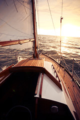 Image showing Sailing towards the sun