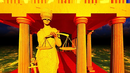 Image showing Themis - lady of justice in court