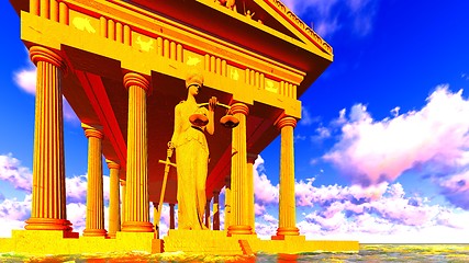 Image showing Themis - lady of justice in court