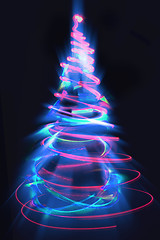 Image showing christmas lights as xmas tree