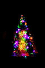 Image showing christmas tree form the color xmas lights