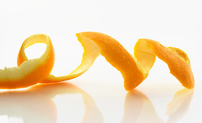 Image showing Peeled skin of an orange