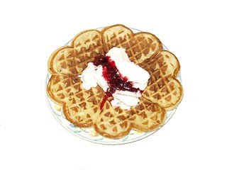 Image showing waffle on plate