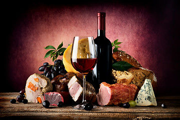 Image showing Wine and food