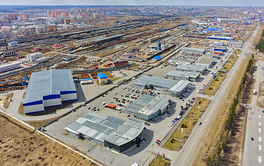 Image showing Group of car shops and railway node. Tyumen.Russia