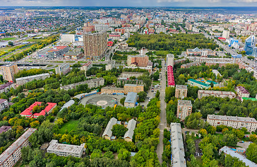 Image showing Aerial view on city. Tyumen. Russia