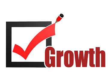 Image showing Check mark with growth word