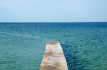 Image showing Wooden bath pier