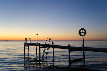 Image showing Sunset by the old bath pier