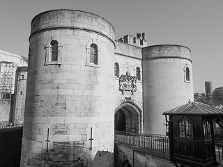 Image showing Black and white Tower of London