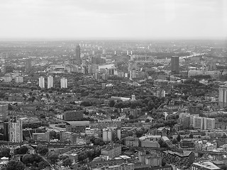 Image showing Black and white Aerial view of London