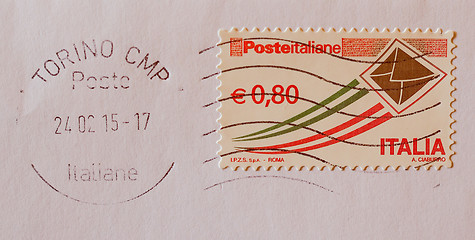 Image showing Retro look Mail stamp