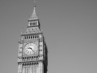 Image showing Black and white Big Ben in London