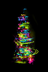 Image showing christmas tree from the color lights 