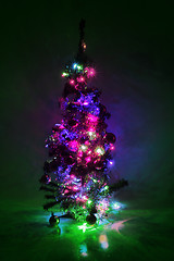 Image showing christmas tree from the color lights 