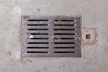 Image showing Old dirty drain grate