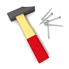 Image showing hammer and nails