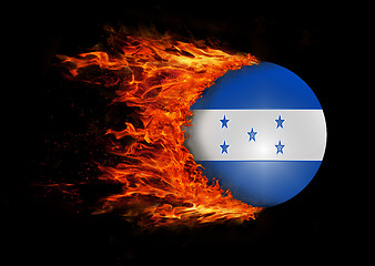 Image showing Flag with a trail of fire - Honduras