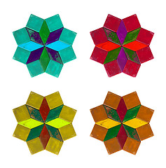 Image showing Collection of colorful coasters isolated