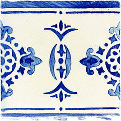 Image showing Traditional Portuguese glazed tiles