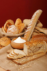 Image showing Assortment of baked breads