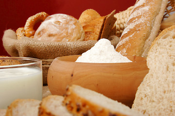 Image showing Assortment of baked breads