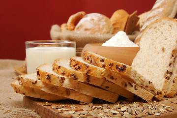 Image showing Assortment of baked breads