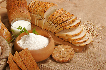 Image showing Assortment of baked breads