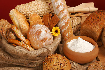 Image showing Assortment of baked breads
