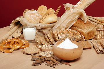 Image showing Assortment of baked breads