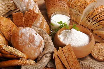 Image showing Assortment of baked breads