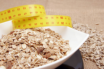Image showing Cereals with measuring tape