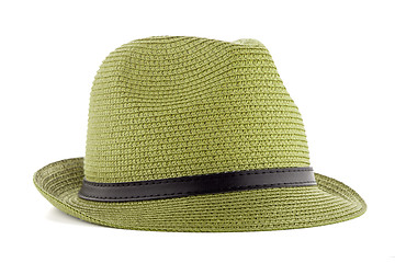 Image showing Green straw hat