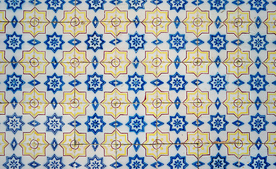 Image showing Traditional Portuguese glazed tiles