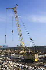 Image showing   crane wood factory.