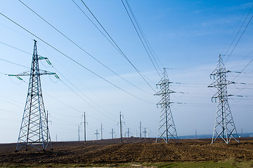Image showing   high-voltage lines