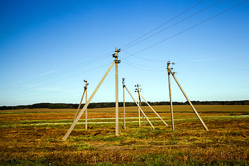 Image showing electric columns  