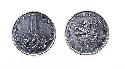 Image showing   one Czech koruna. coin