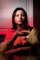 Image showing drinking brandy