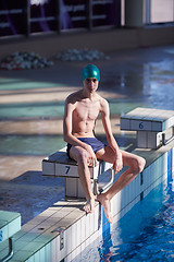 Image showing child portrait on swimming pool