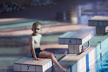 Image showing child portrait on swimming pool