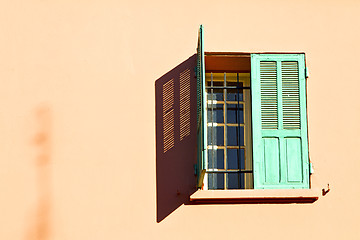 Image showing  window in morocco africa and old construction wal brick histori