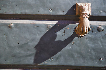 Image showing abstract  house  door     in italy  lombardy   hand