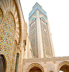 Image showing  muslim in  mosque the history  symbol   morocco  africa  minare