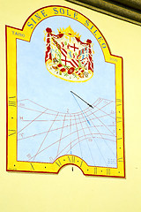 Image showing    the  old   sunny clock  closed   italy  lombardy   