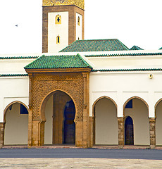 Image showing  muslim in  mosque the history  symbol   morocco  africa  minare