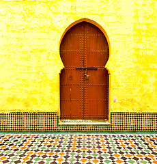 Image showing historical in  antique building door morocco style africa   wood